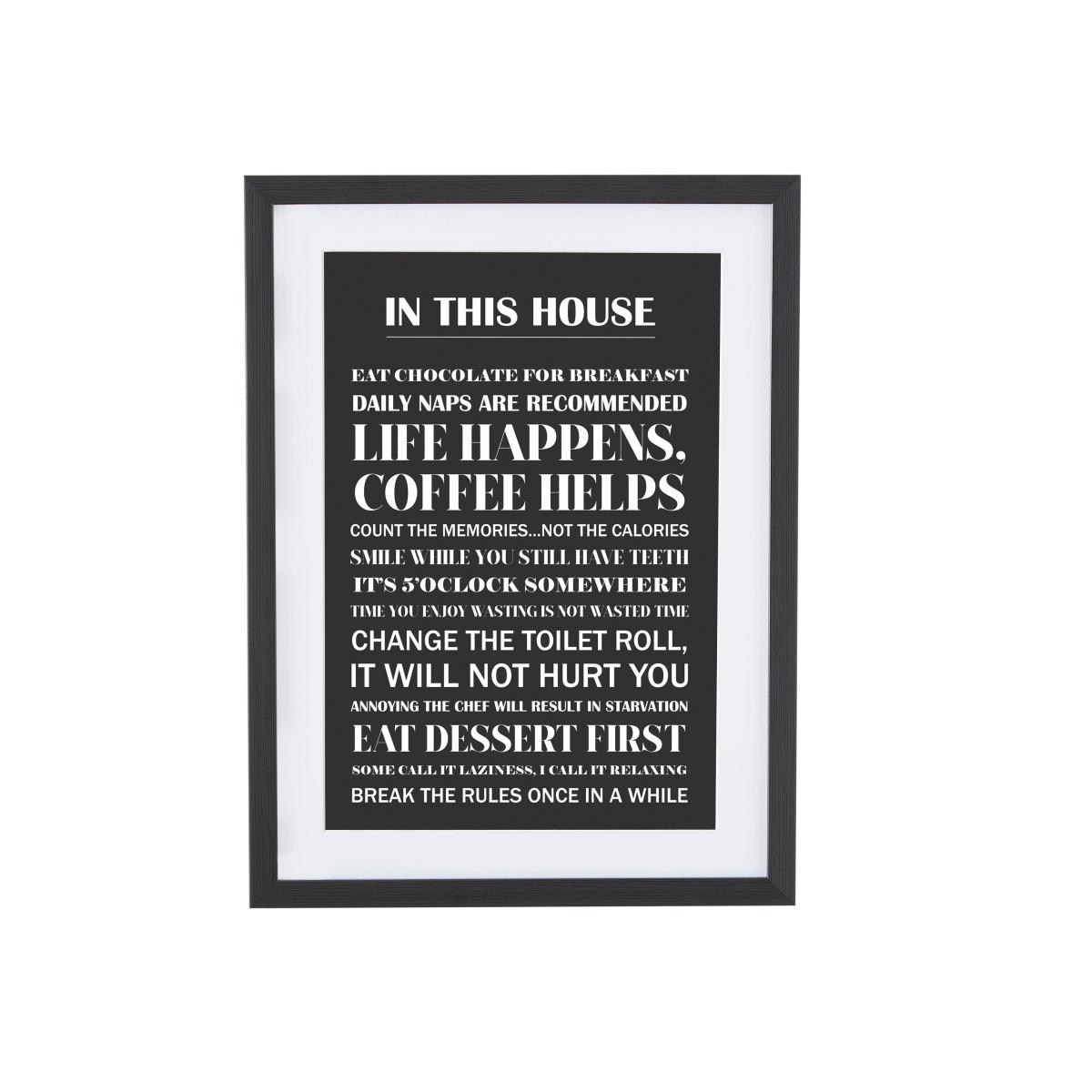 House Rules Framed Print Black – image 3