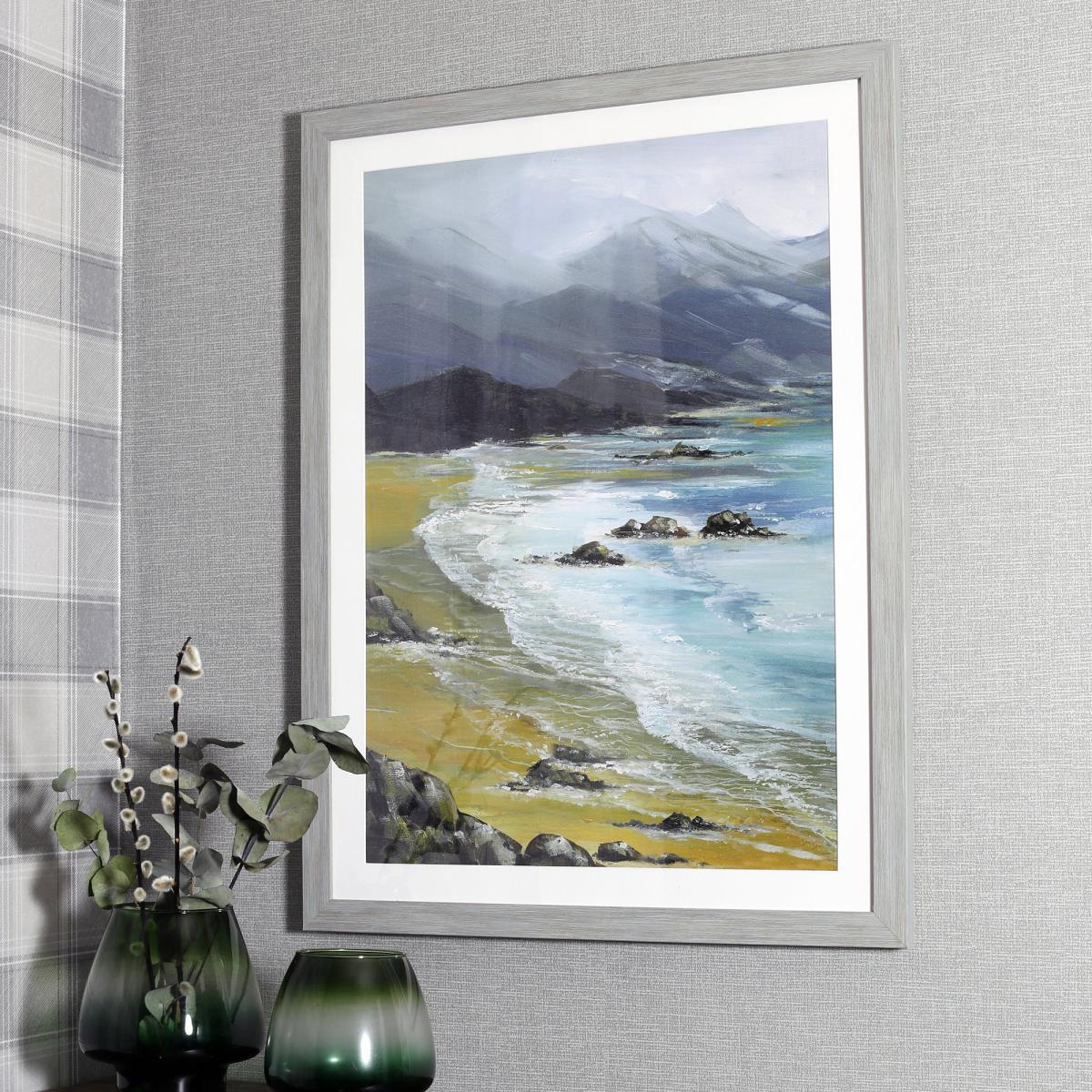 Black Bay Framed Print Grey/Blue/Yellow – image 2