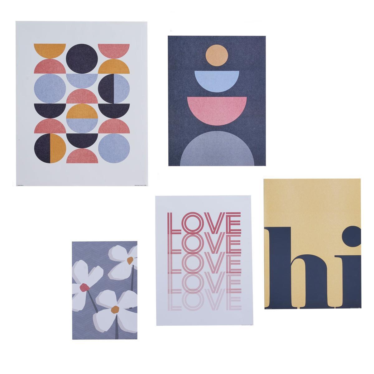 Pack of 5 Elements Posters MultiColoured – image 3