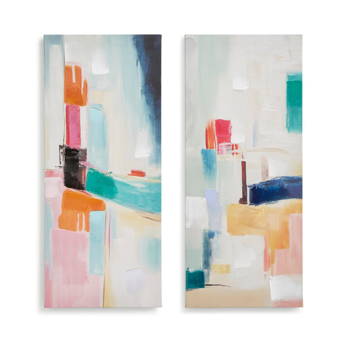 Set of 2 Bright Abstract Canvases – image 3