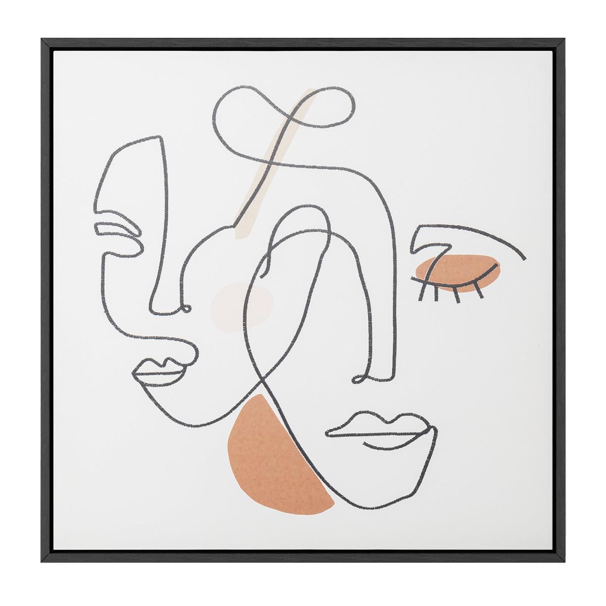 Retreat Abstract Faces Canvas 40x40 White – image 2