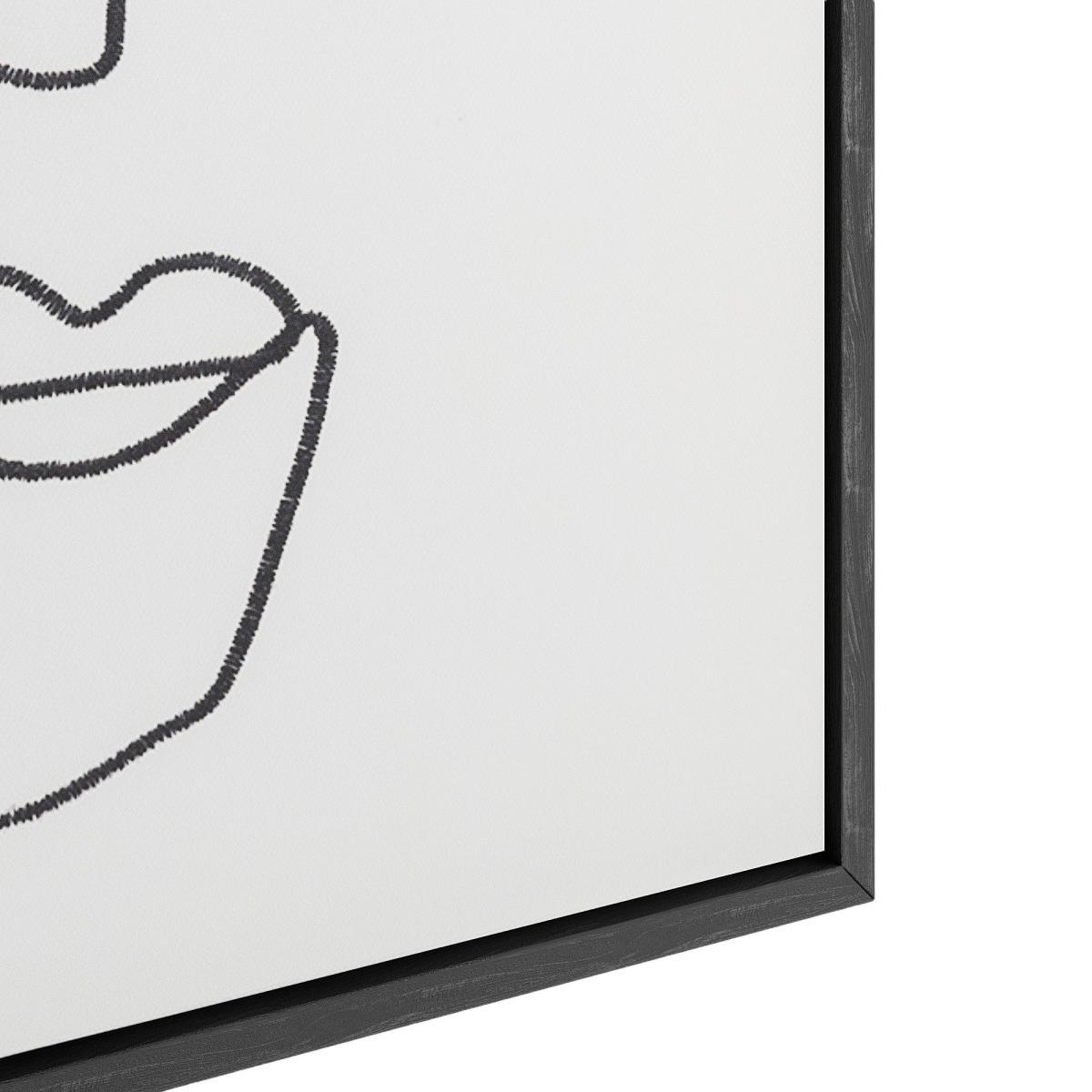 Retreat Abstract Faces Canvas 40x40 White – image 3