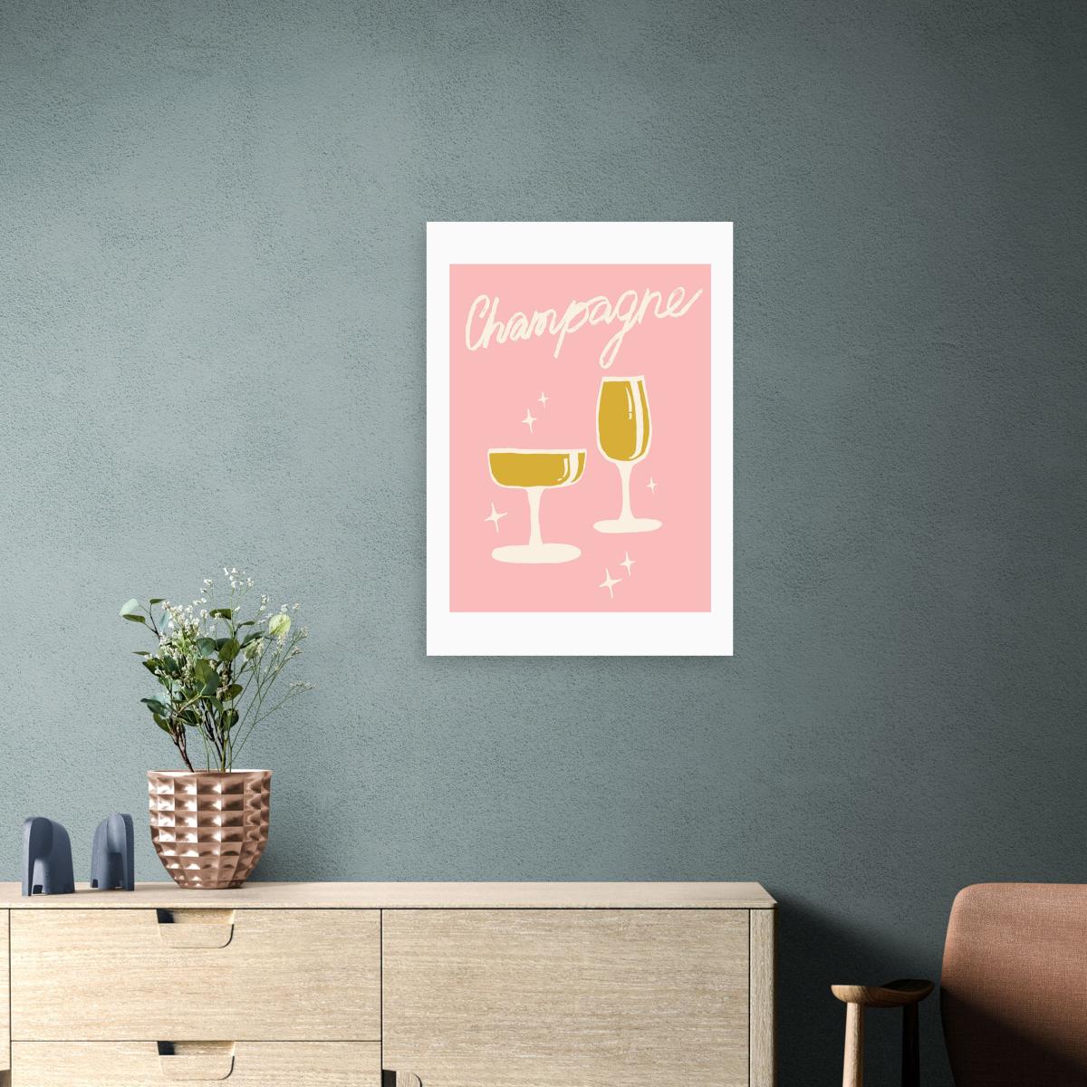 East End Prints Champagne Framed Print Pink – image 1