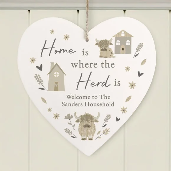 Personalised Highland Cow Heart Ornament – image 2