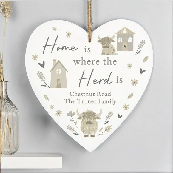 Personalised Highland Cow Heart Ornament – image 3