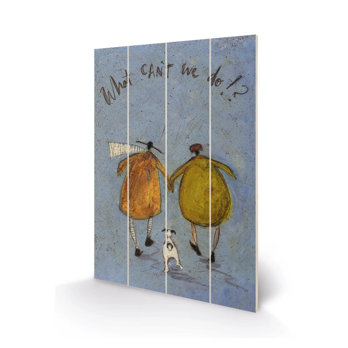 The Art Group What Cant We Do Wooden Wall Art Blue/Yellow – image 2