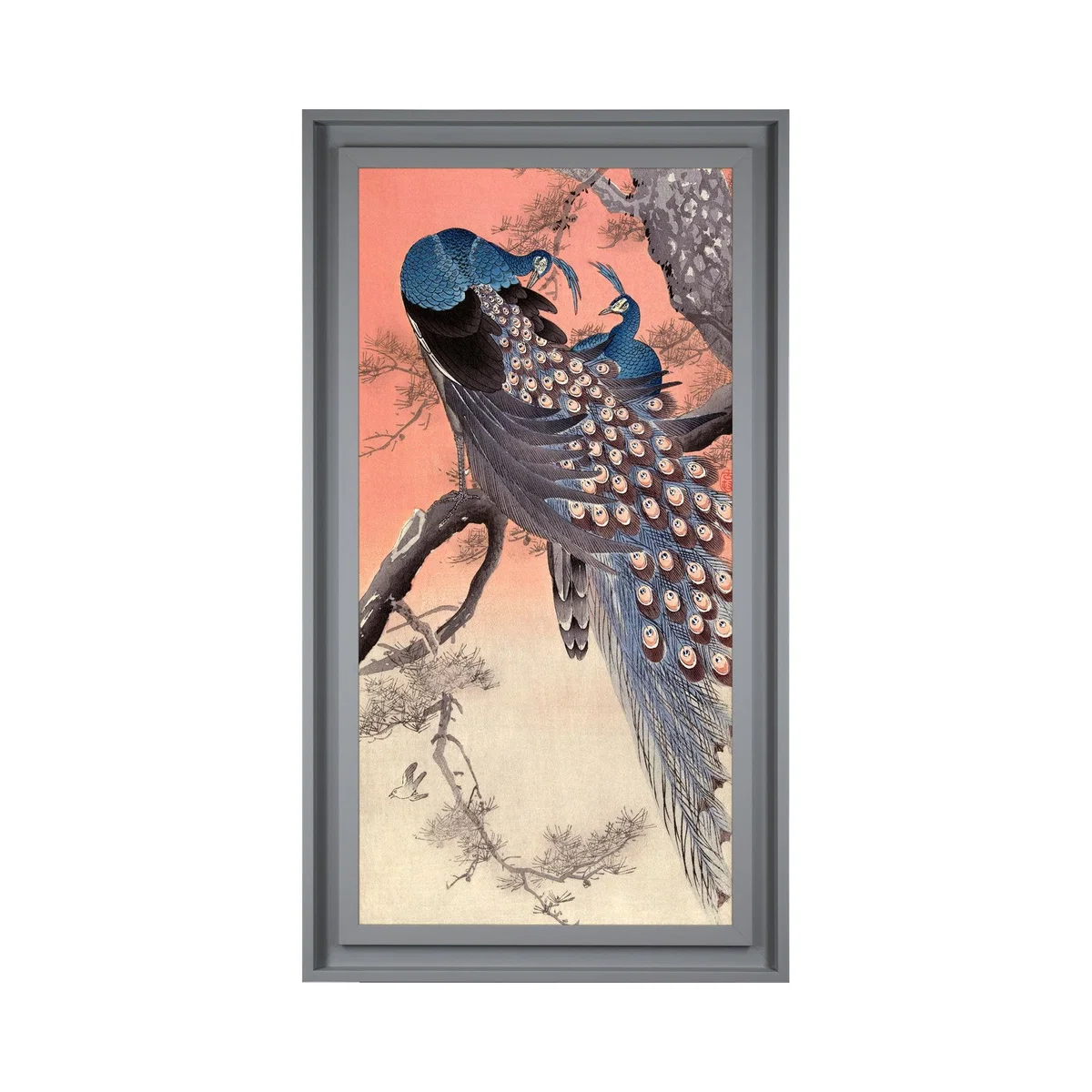 The Art Group Two Peacocks On Tree Branch Framed Print MultiColoured – image 2
