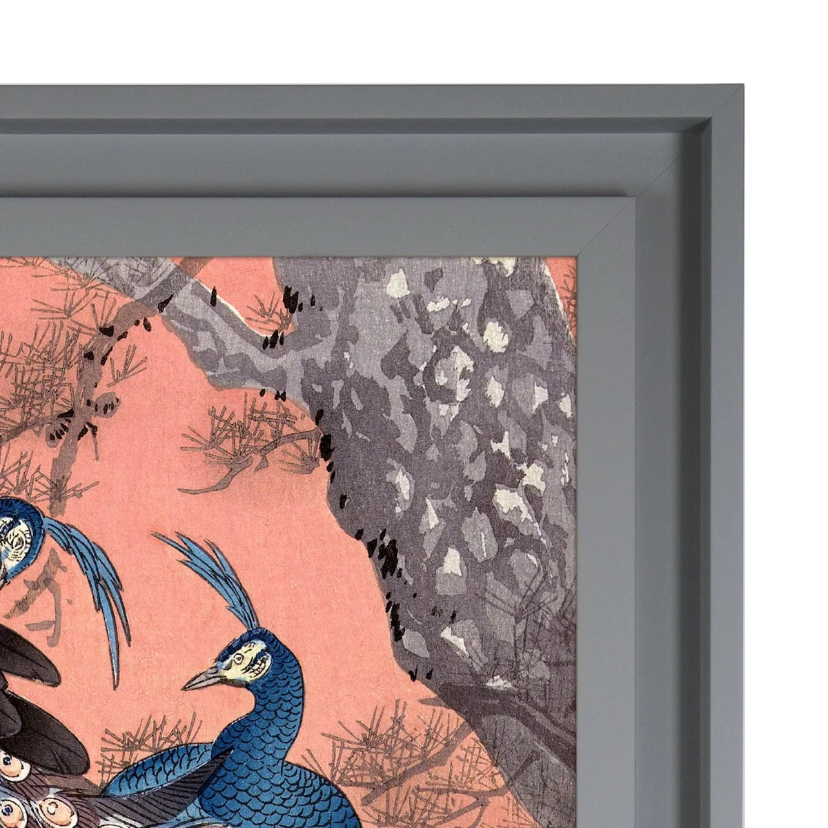 The Art Group Two Peacocks On Tree Branch Framed Print MultiColoured – image 3