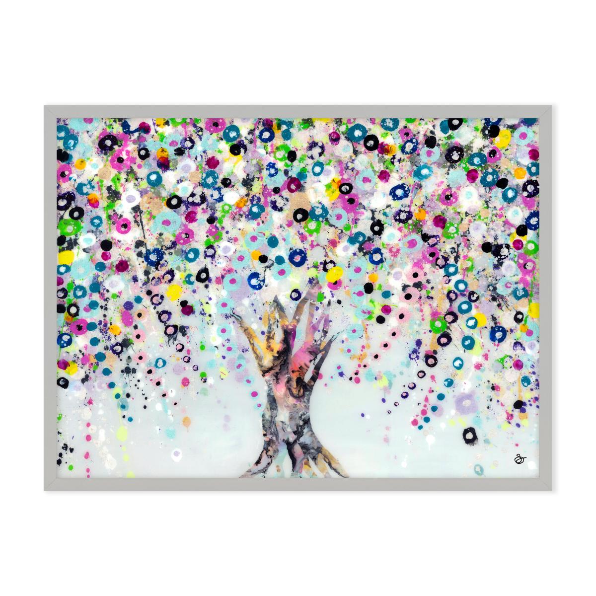 Wishing Tree Framed Print Blue/Green/Pink – image 2