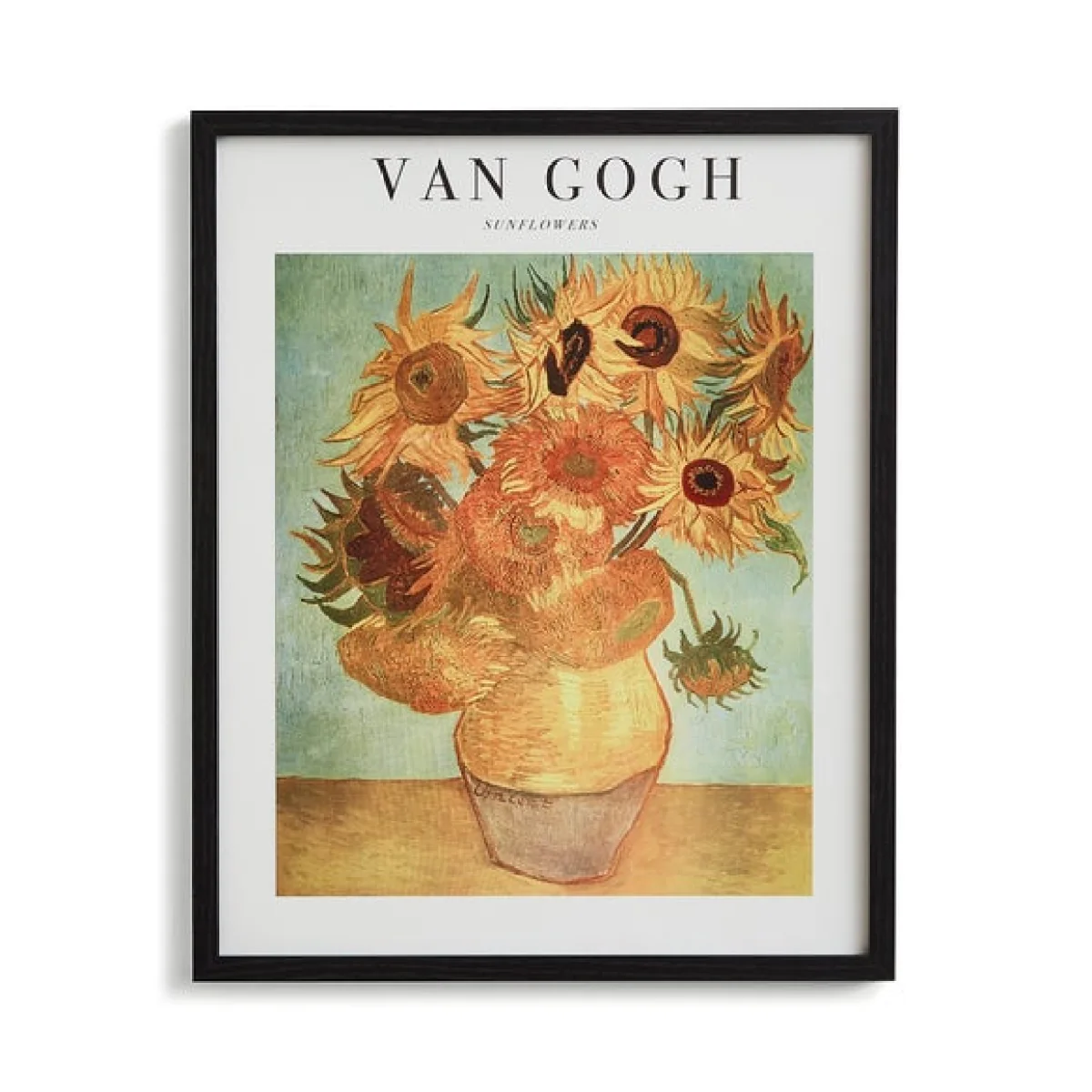 Sunflowers by Van Gogh Framed Print Black – image 3