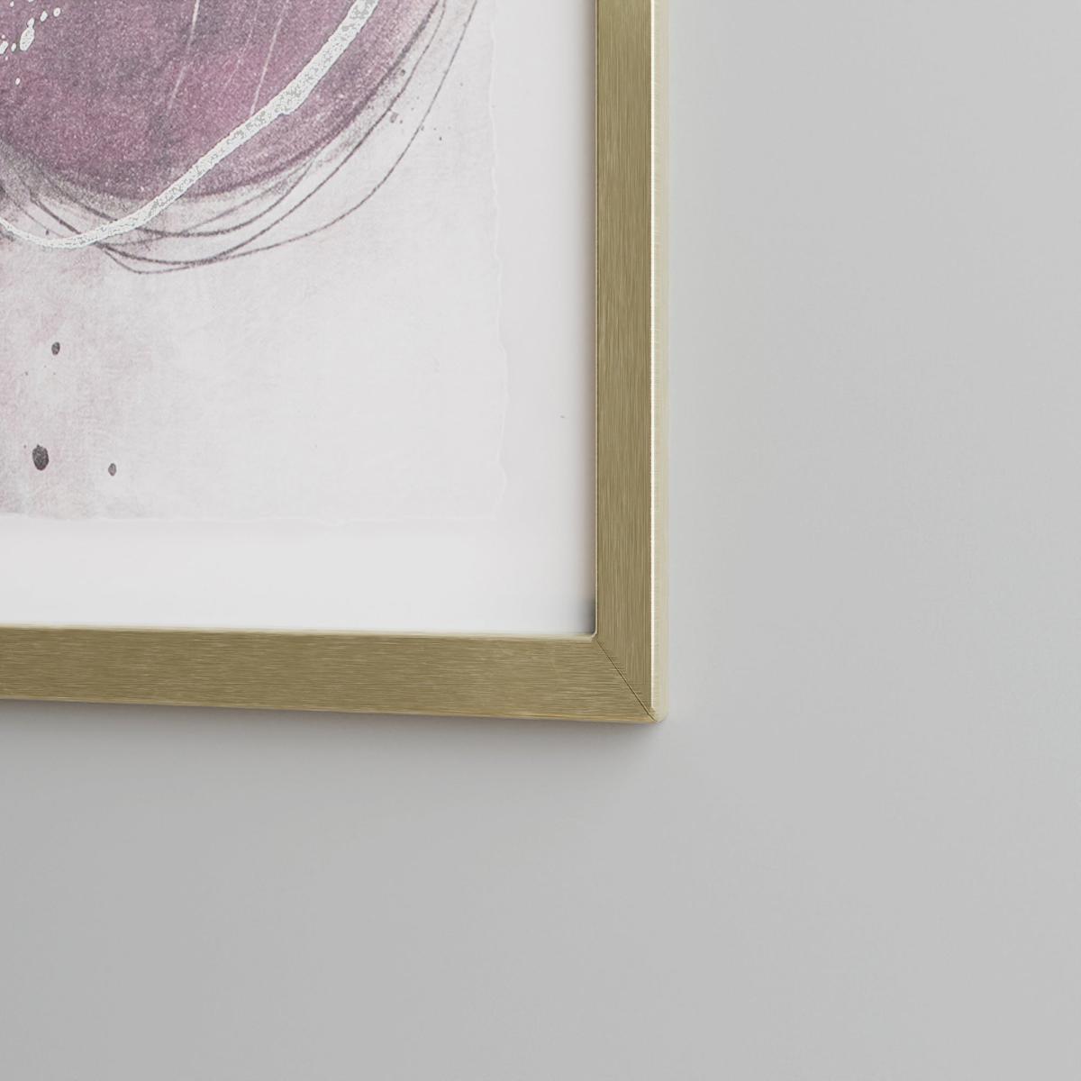 Red Extra Large Circles Abstract Framed Print Pink, Gold and White – image 3