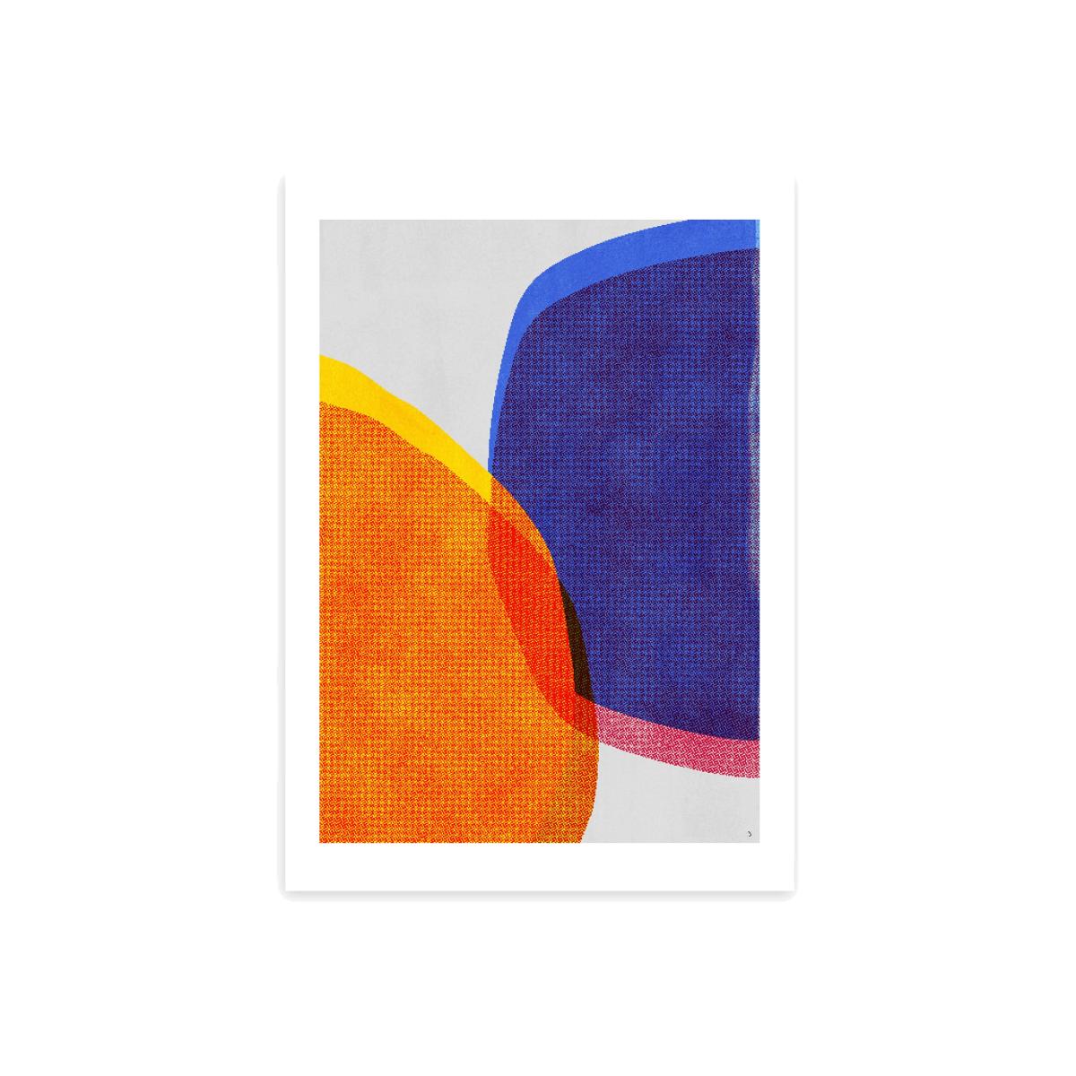 East End Prints Linger Print White/Blue/Orange