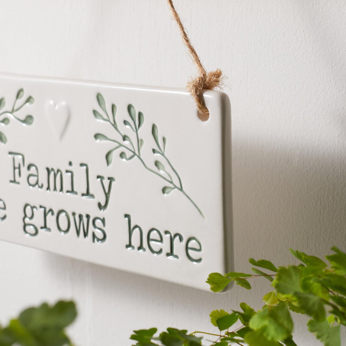 Family Love Grows Here Plaque White – image 2
