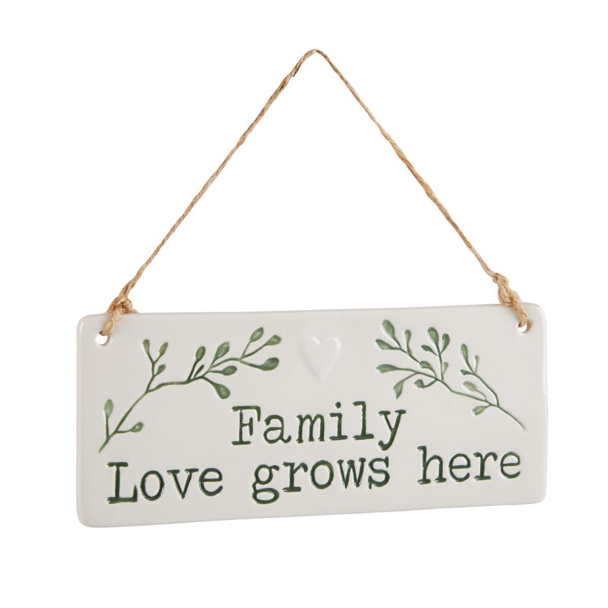 Family Love Grows Here Plaque White – image 3