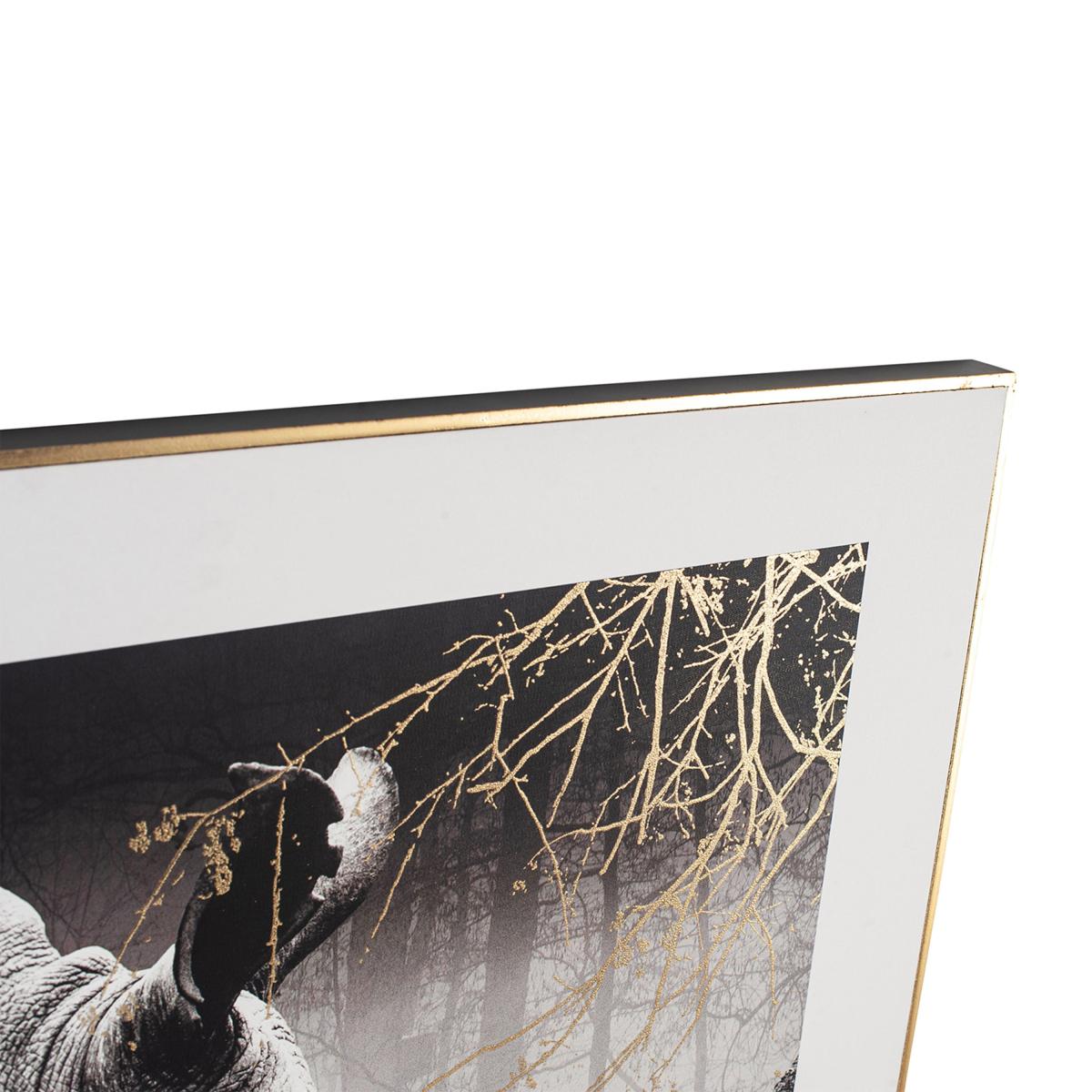 Mono Rhino Canvas Print White/Black – image 3