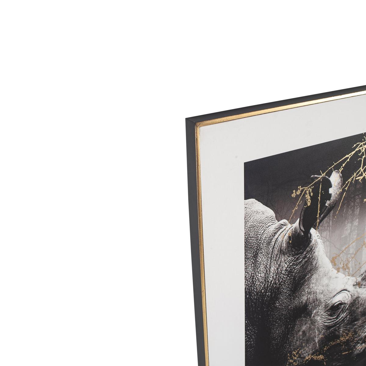 Mono Rhino Canvas Print White/Black – image 4