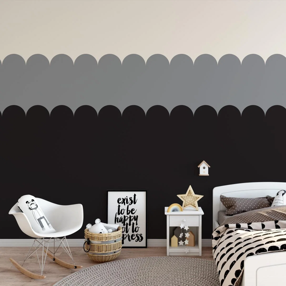 Scallop Black Mural Black – image 1