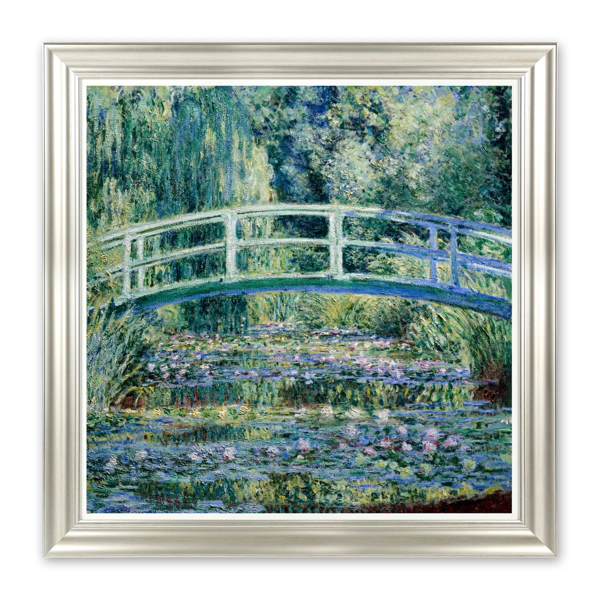 Waterlilies and Japanese Bridge by Monet Framed Print MultiColoured – image 2