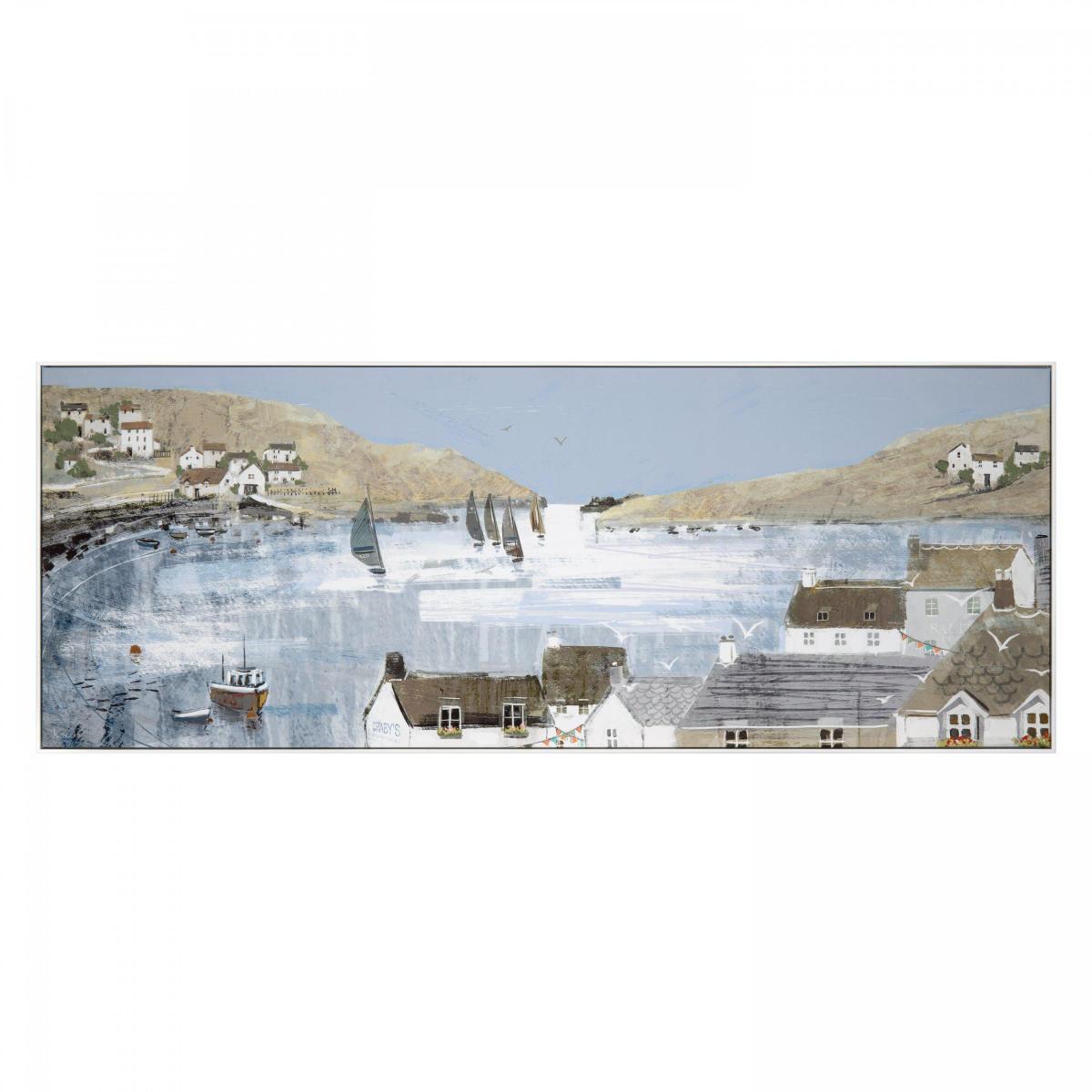 Blue Bay View Framed Canvas – image 3