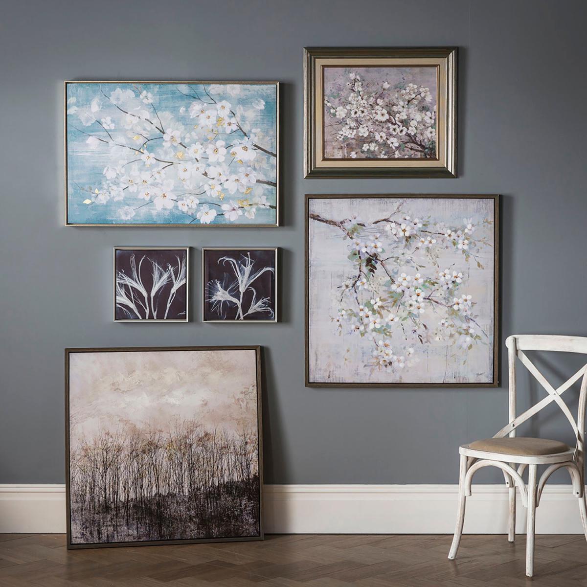 Spring Blossom Framed Wall Art Grey – image 2