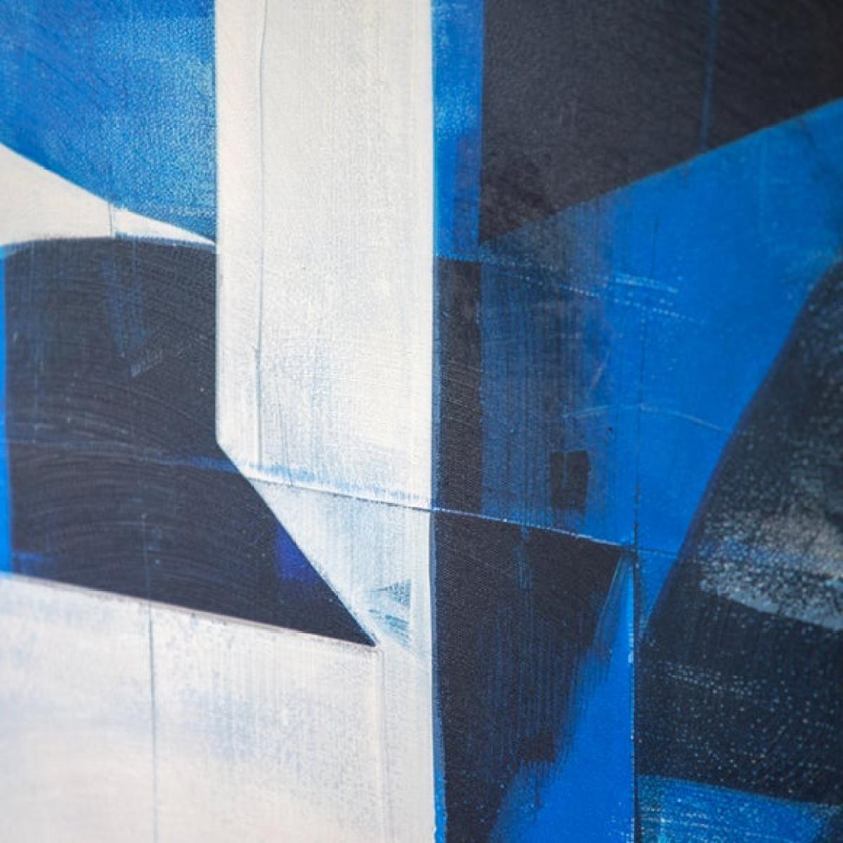 Cedar & Sage Cobalt Abstract Framed Canvas – image 3