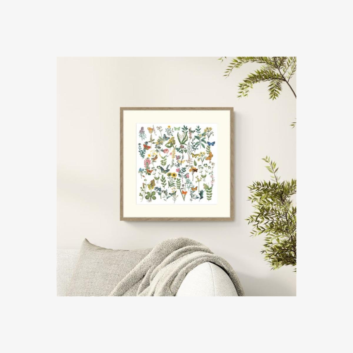 Artko Flowers and Butterflies Framed Print – image 1
