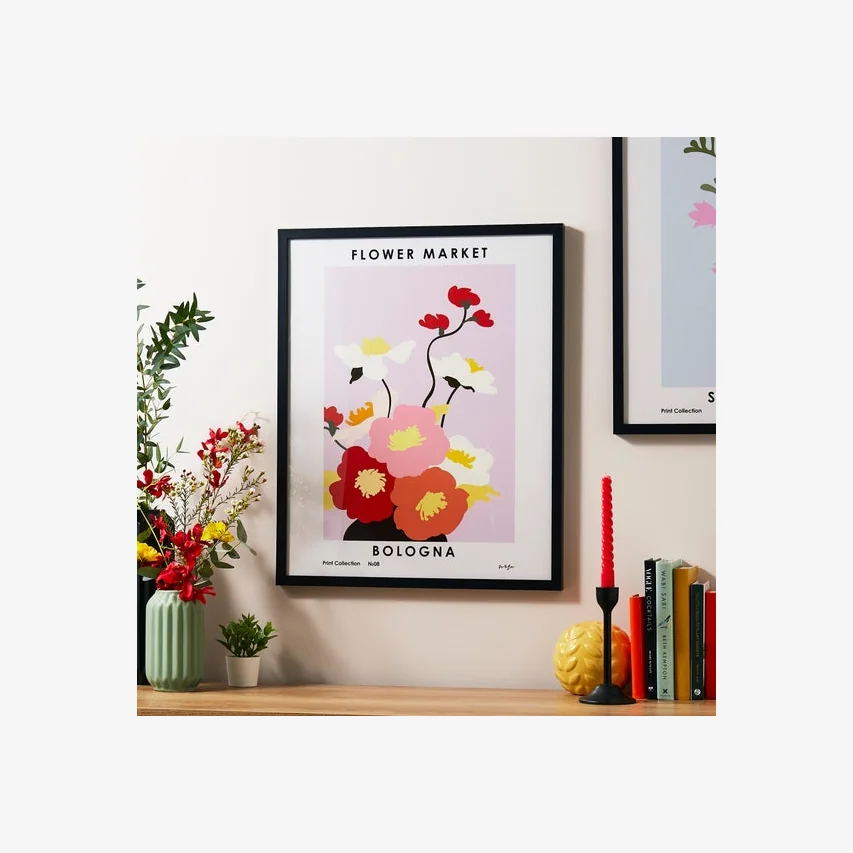 Bologna Flower Market Framed Print, 42 X 52cm Multi Coloured