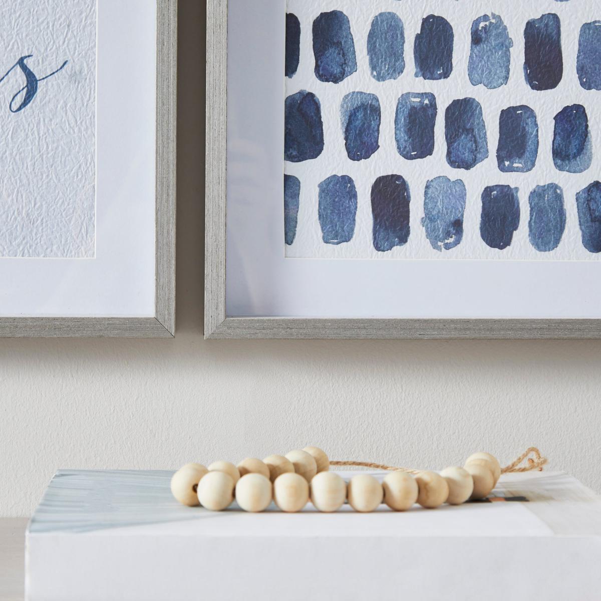 Set of 3 Coastal Framed Prints White and Blue – image 2