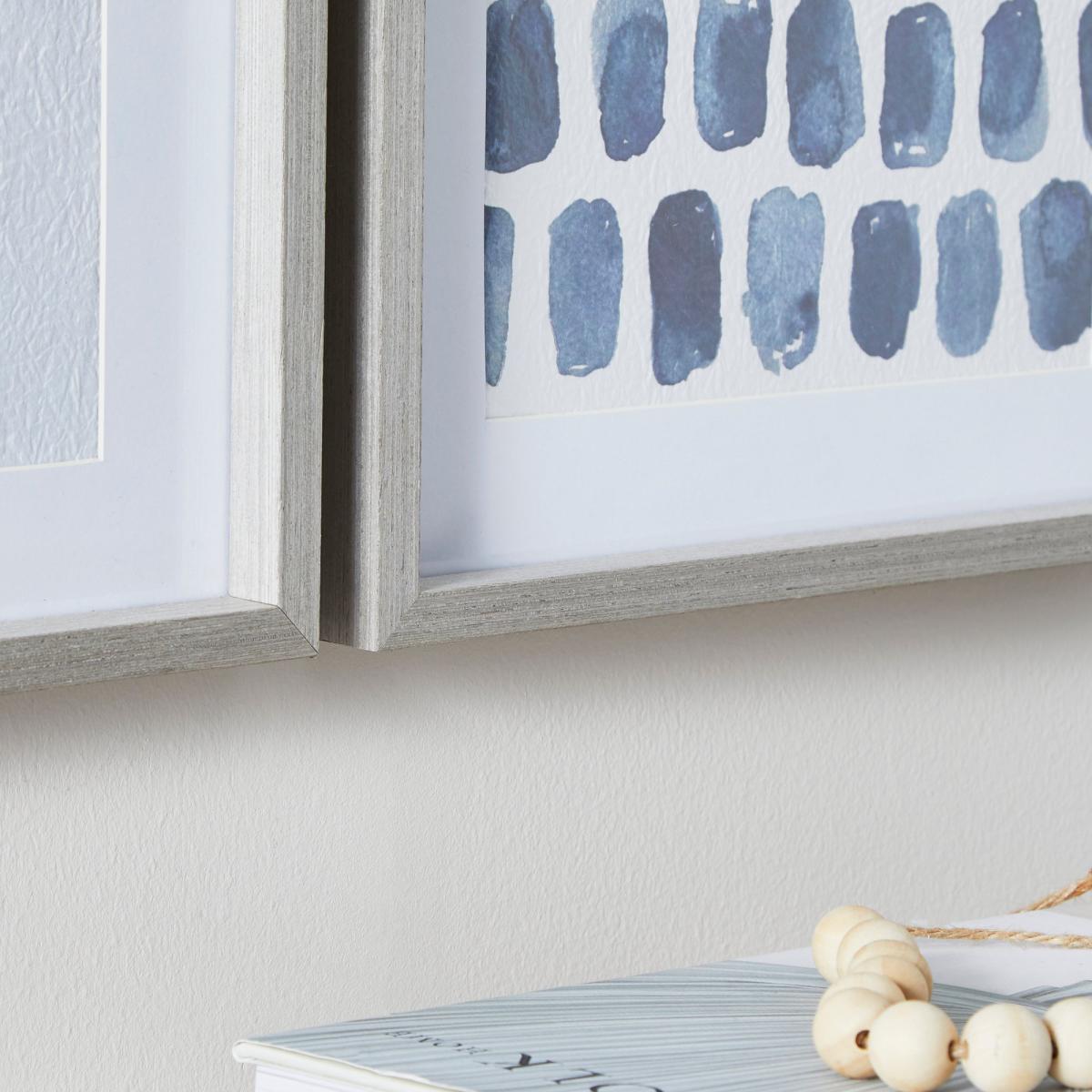 Set of 3 Coastal Framed Prints White and Blue – image 3