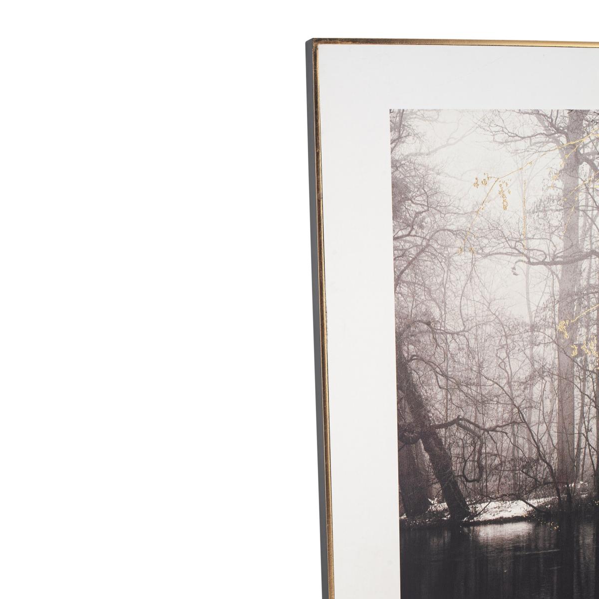 Mono Waterside Tree Canvas Print White/Black – image 3