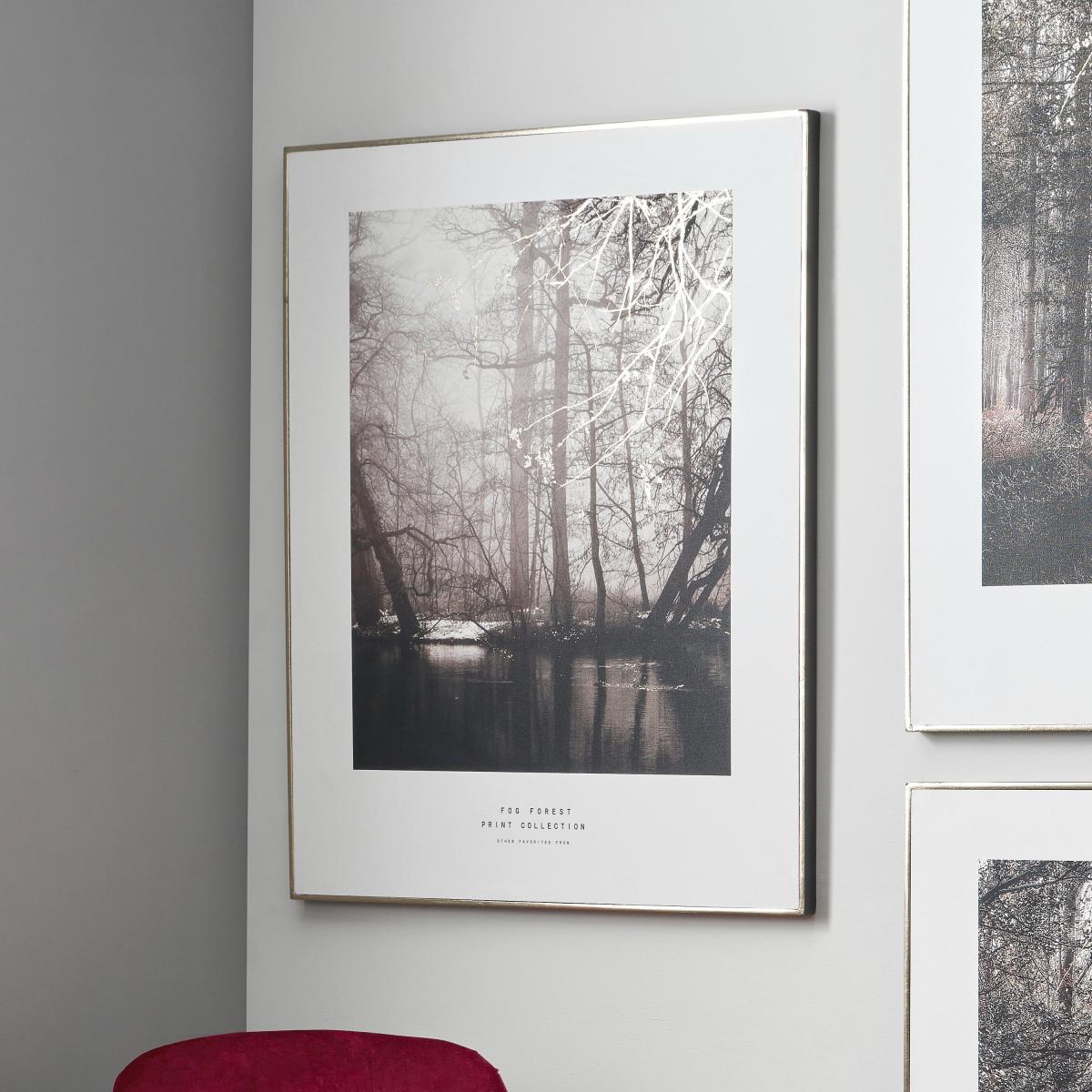 Mono Waterside Tree Canvas Print White/Black – image 1