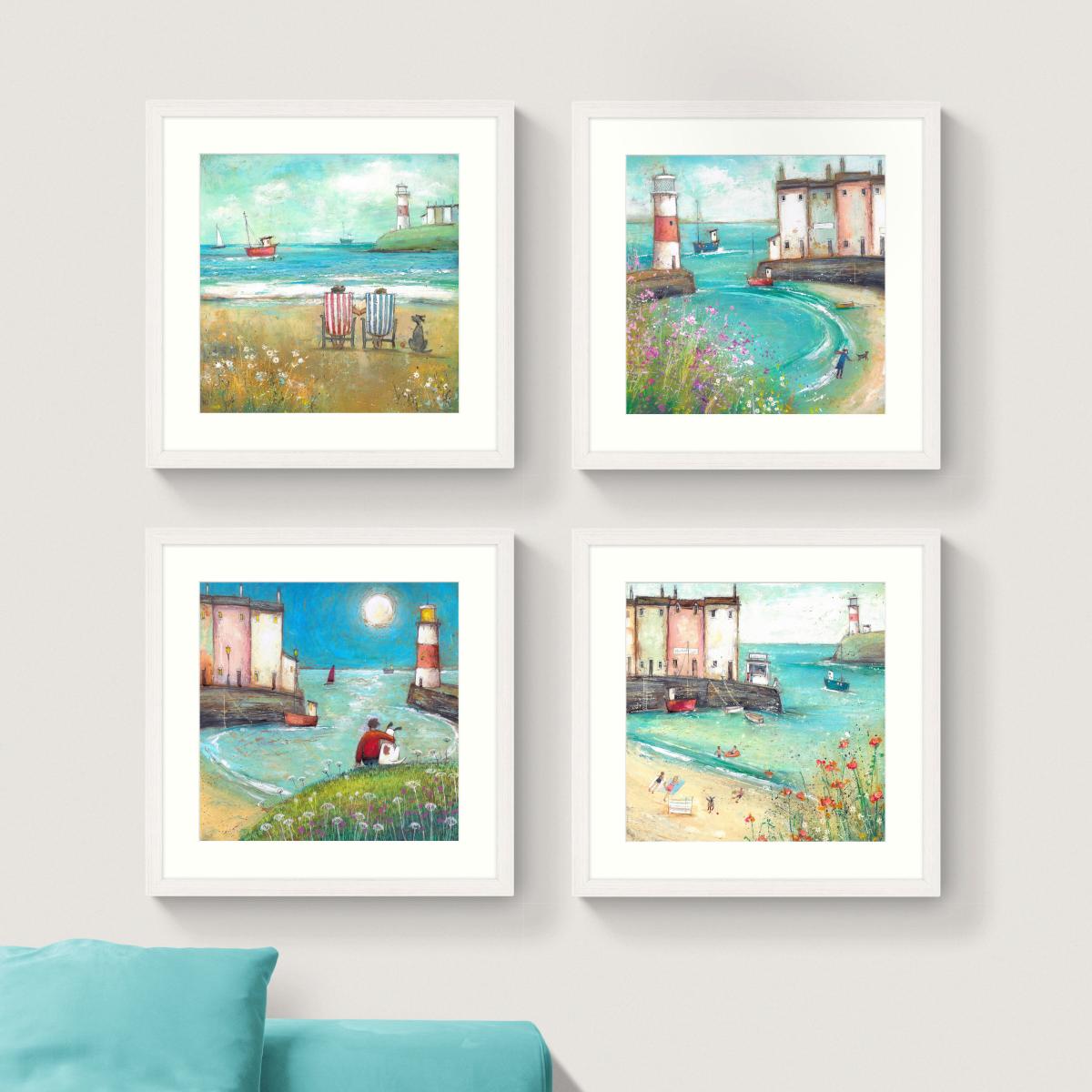 Day On The Beach by Mark Lambert Framed Print Blue – image 4