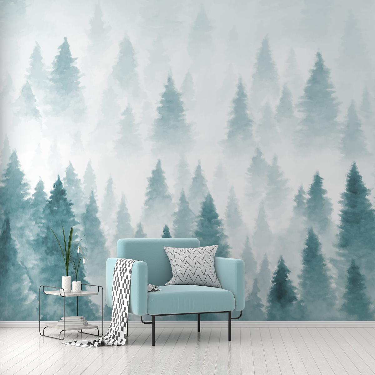 Pine Forest Mural Green/Grey – image 3