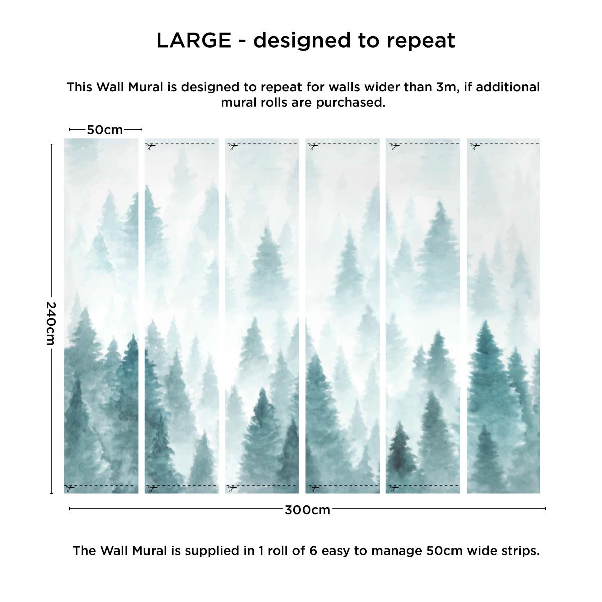 Pine Forest Mural Green/Grey – image 4