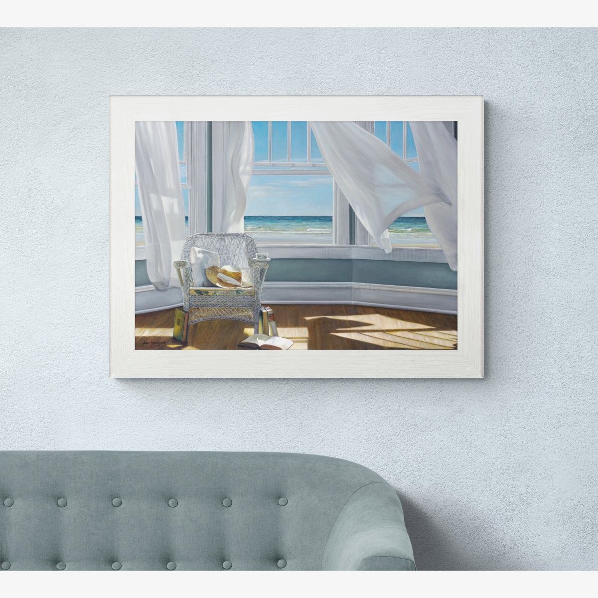 Gentle Reader by Karen Hollingsworth Framed Print Blue – image 1