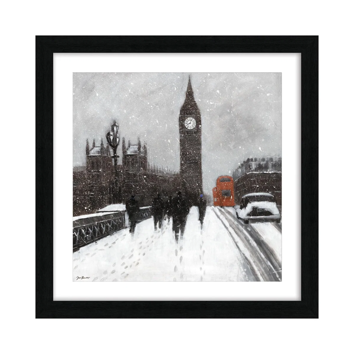 The Art Group Snow Men Framed Print Black and white – image 2