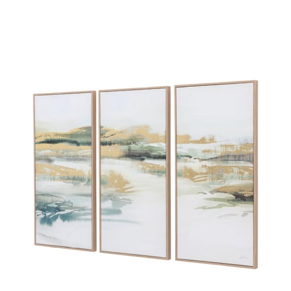 Cedar & Sage Set of 3 Triptych Abstract Landscape Framed Canvases – image 4