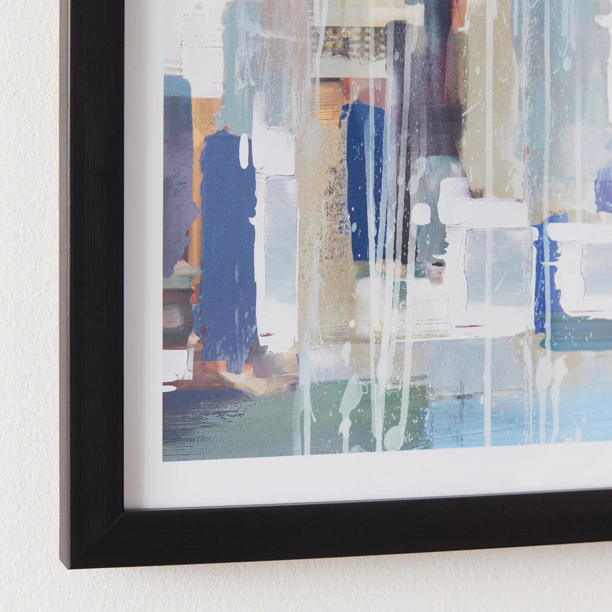 City Scene Framed Print 40x40cm Blue/Yellow/White – image 2
