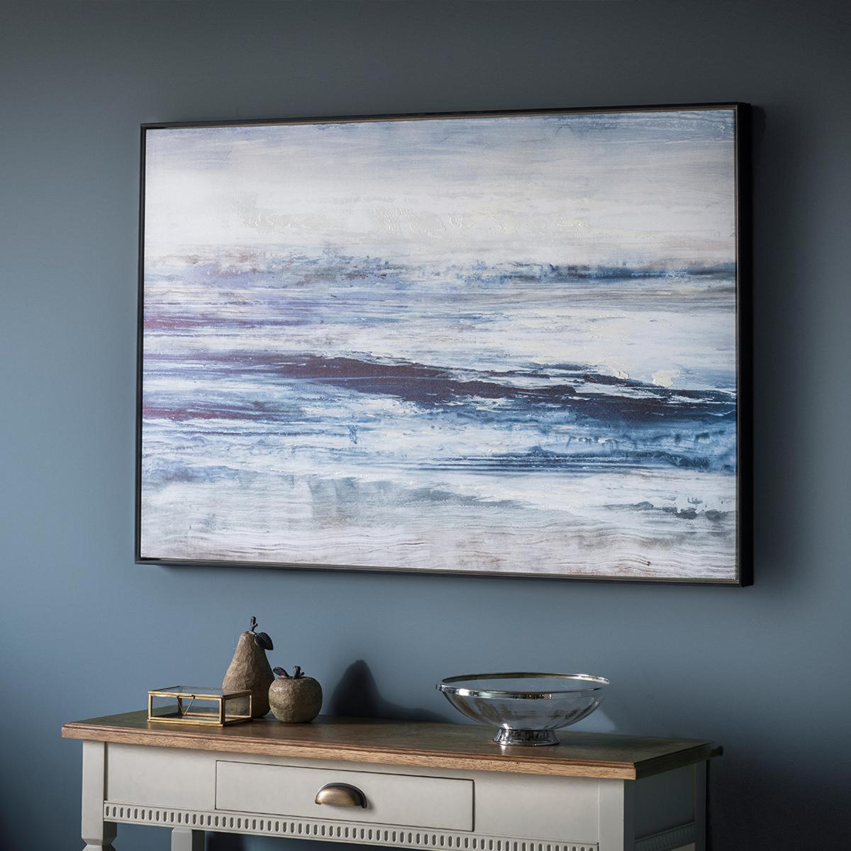 Summer Haze Framed Wall Art Blue and White – image 1