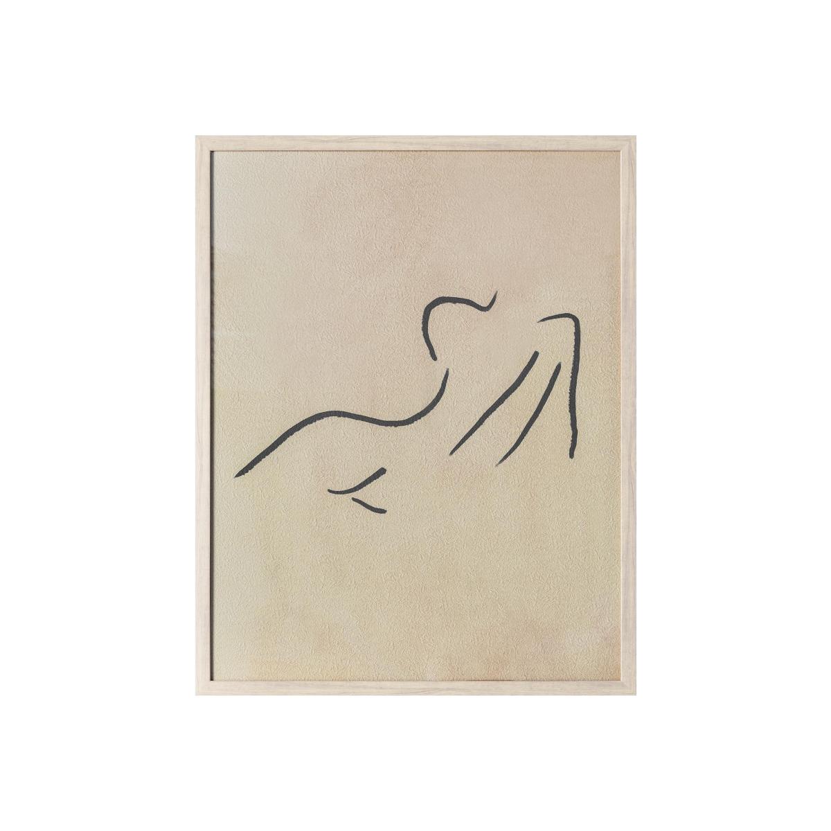 Figurine Line Drawing Framed Print Natural – image 1