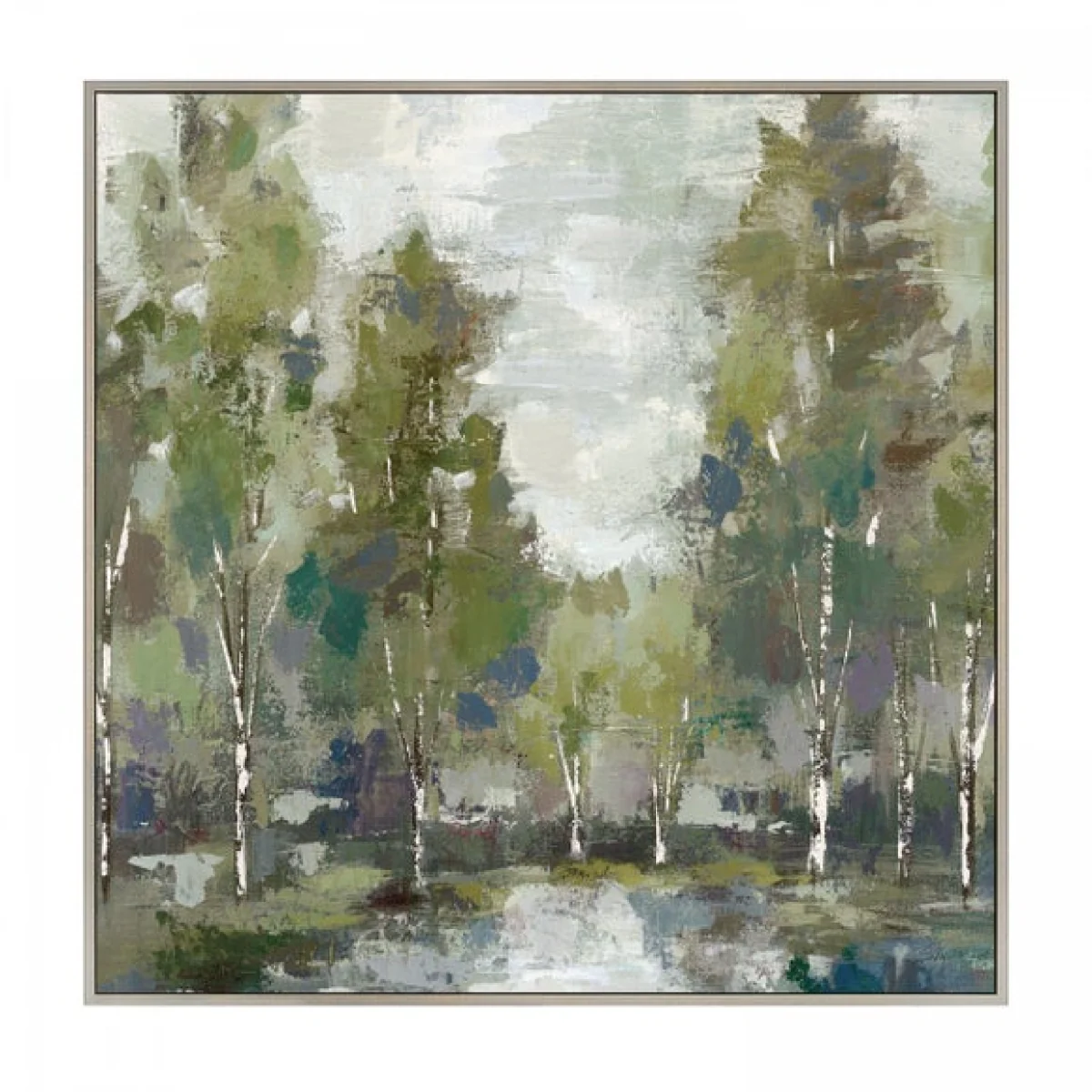 At Dawn by Silvia Vasileva Framed Canvas Green – image 2