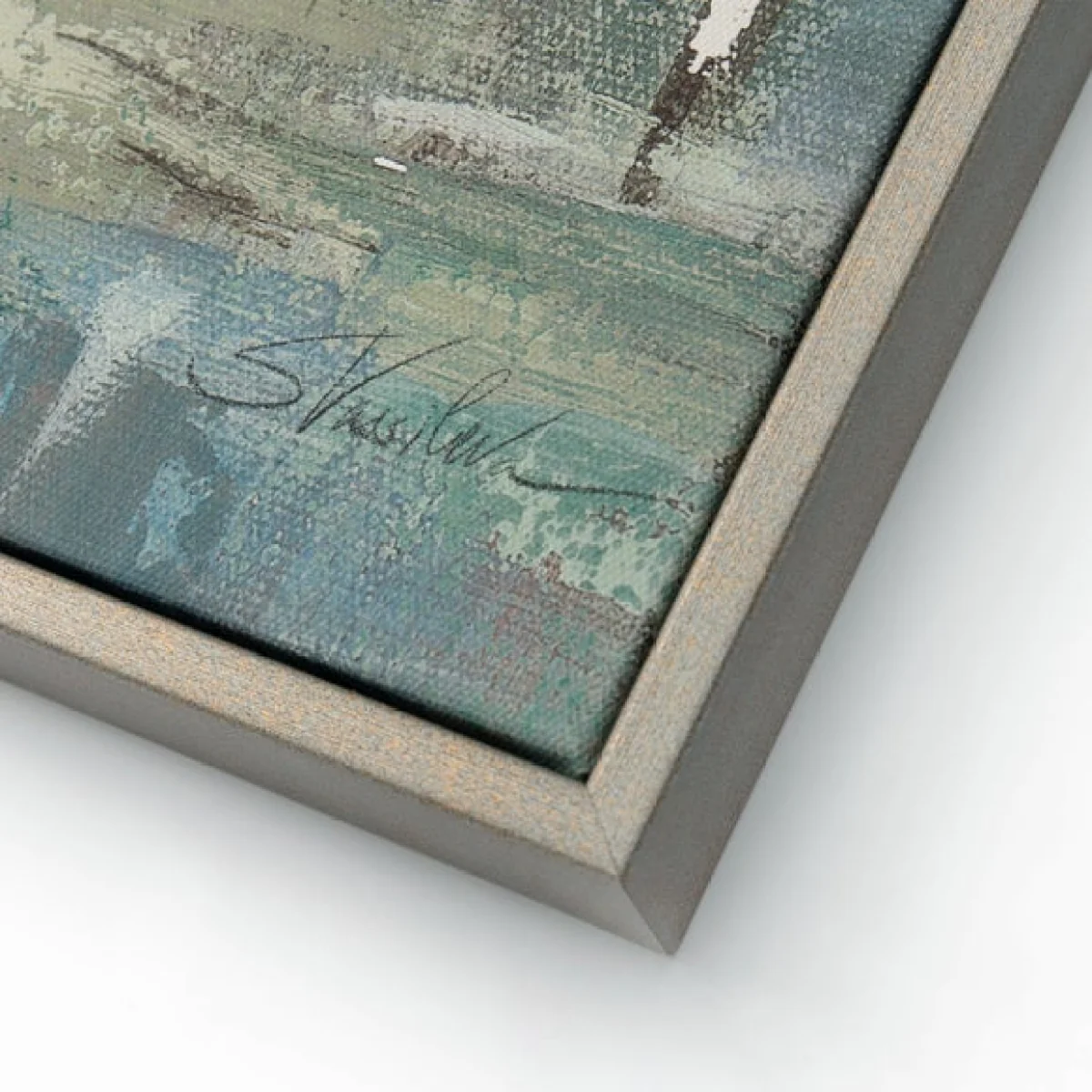 At Dawn by Silvia Vasileva Framed Canvas Green – image 3