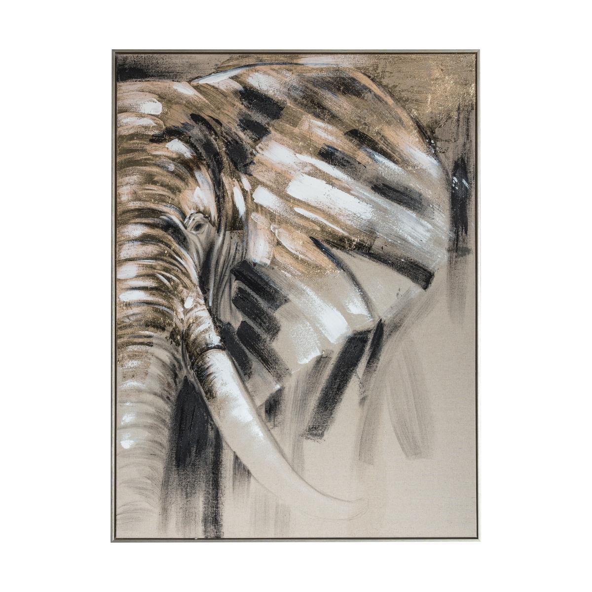 Lone Elephant Framed Canvas MultiColoured – image 3