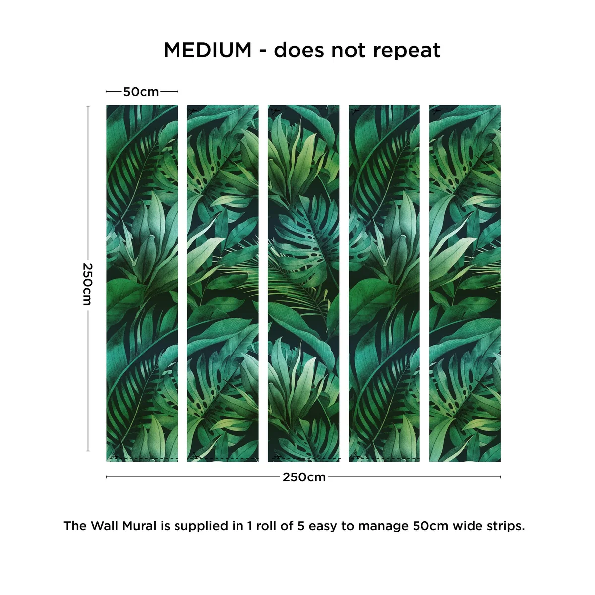 Tropical Leaves Green Mural Green – image 2