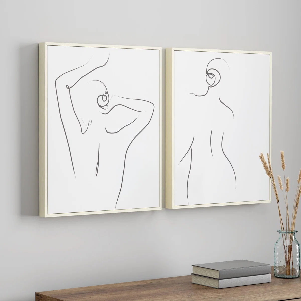Set of 2 Nude Lady Capped Canvas' White – image 1
