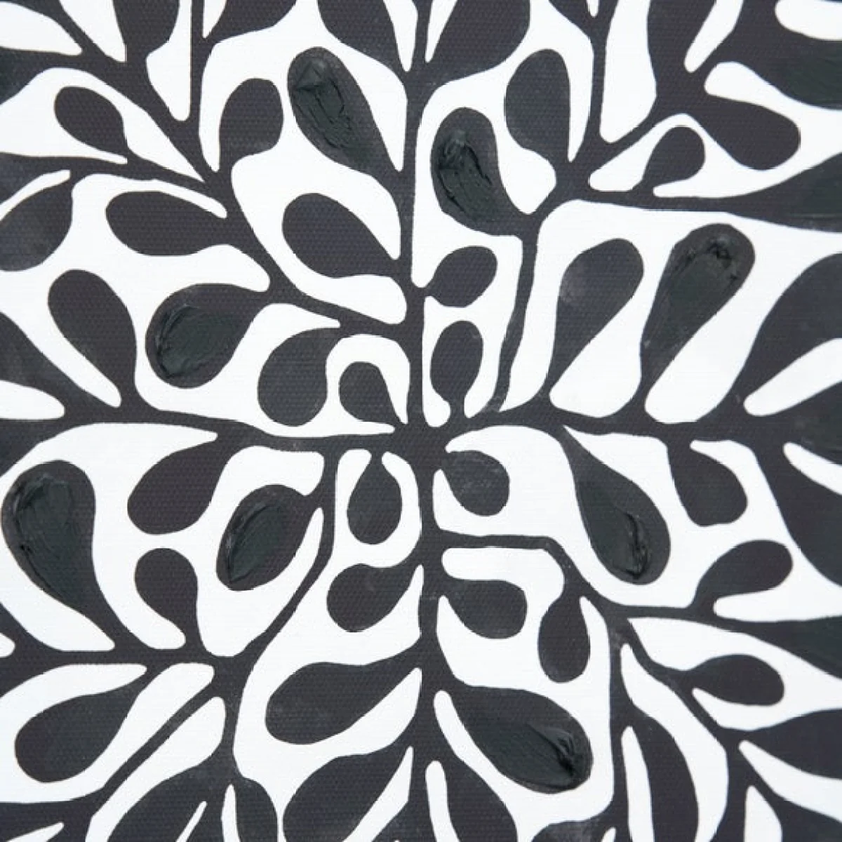 Set of 2 Black Leaf Print Square Framed Canvases White – image 3