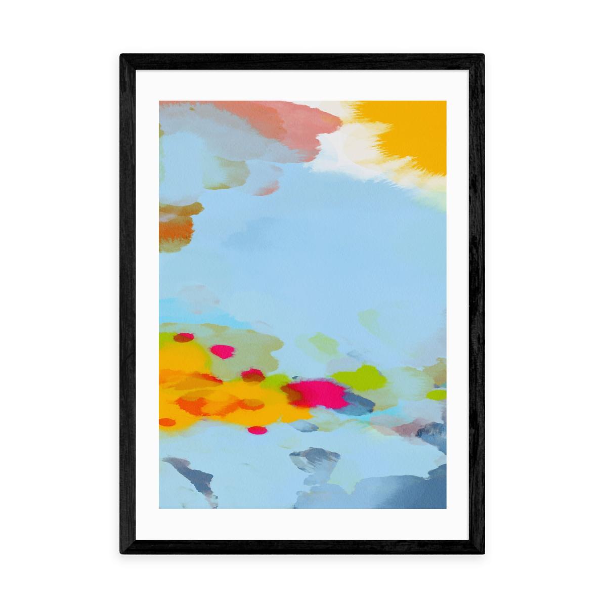 East End Prints Red Poppies Field Abstract I Framed Print MultiColoured – image 2