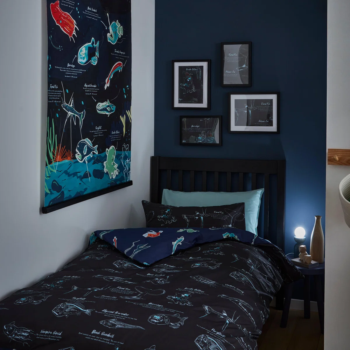 Kids Midnight Zone Hanging Mural 110cm x 150cm Navy Blue/Green/Orange – image 6