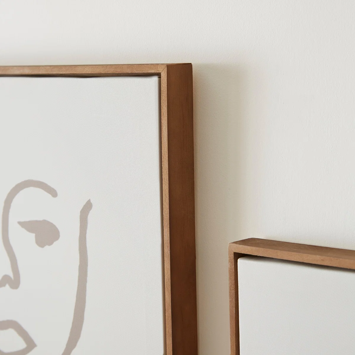 Set of 2 Capped Canvas Natural Line Drawing White – image 2
