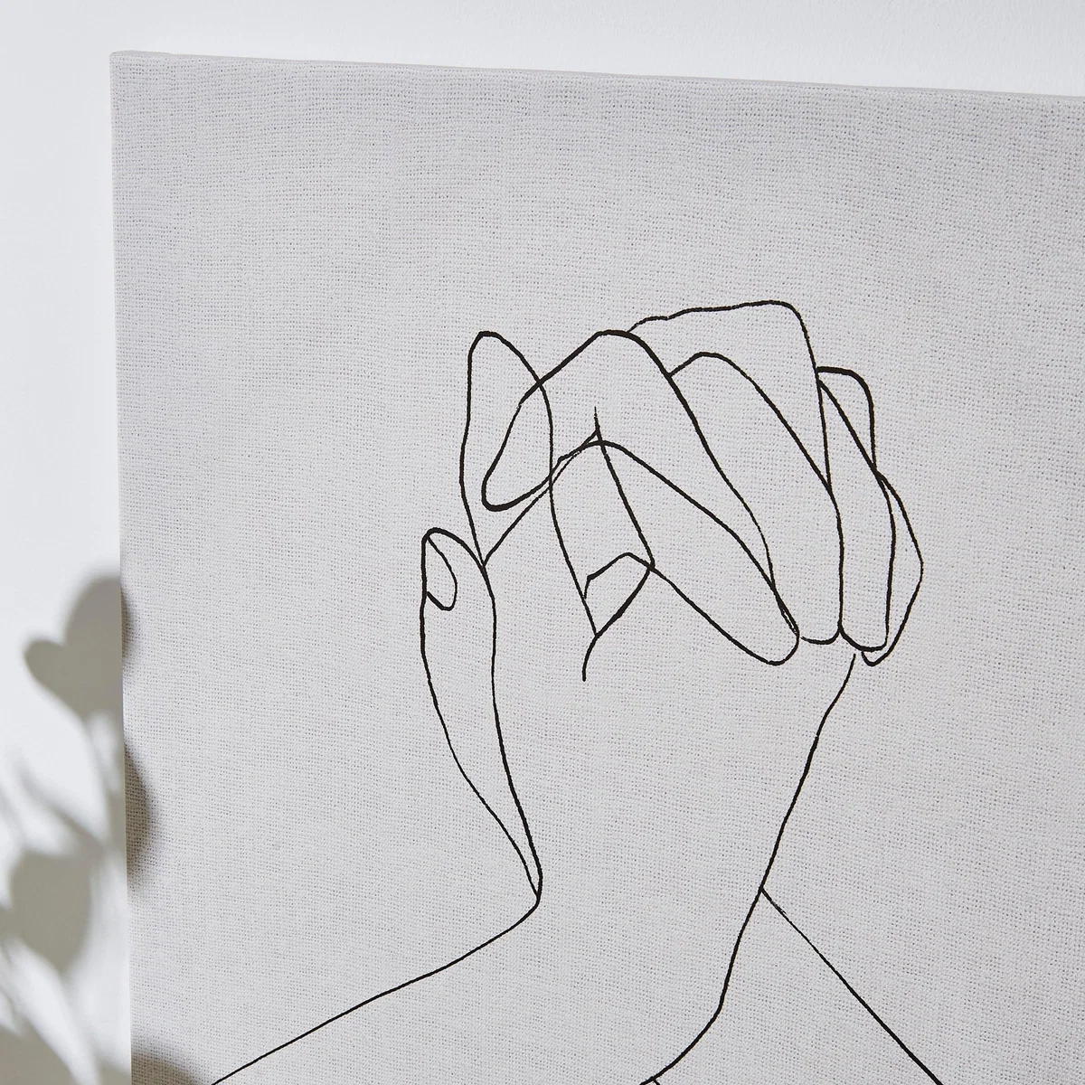 Hands Line Drawing Canvas 40x50cm White – image 2